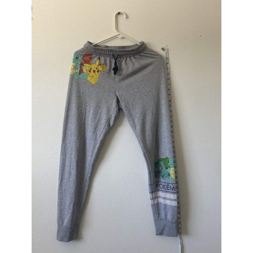 Pokemon Pikachu Bulbasaur Charmander Gray Jogger Sweatpants Size L